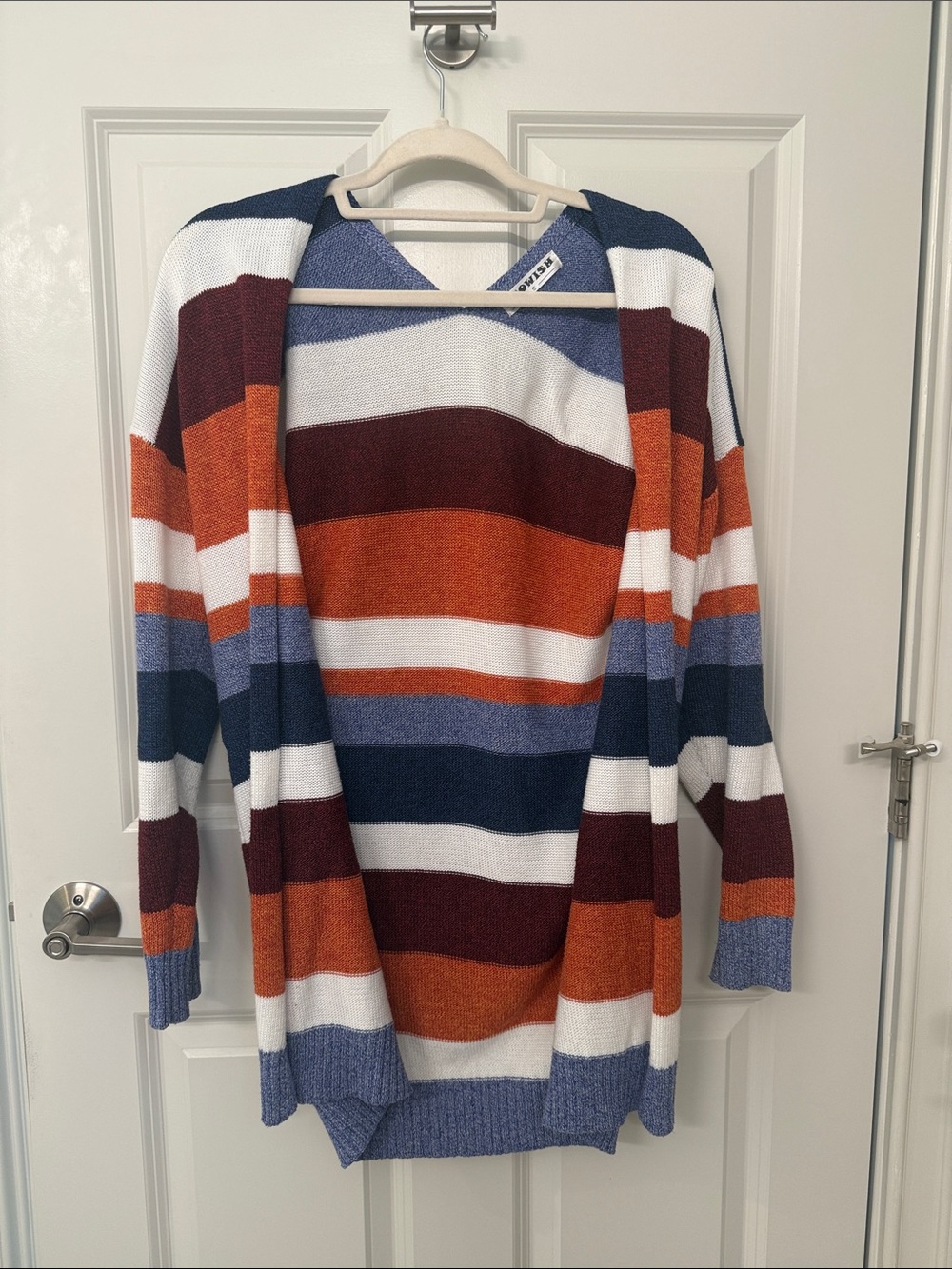 Striped Open-Front Cardigan Sweater - Multi Color